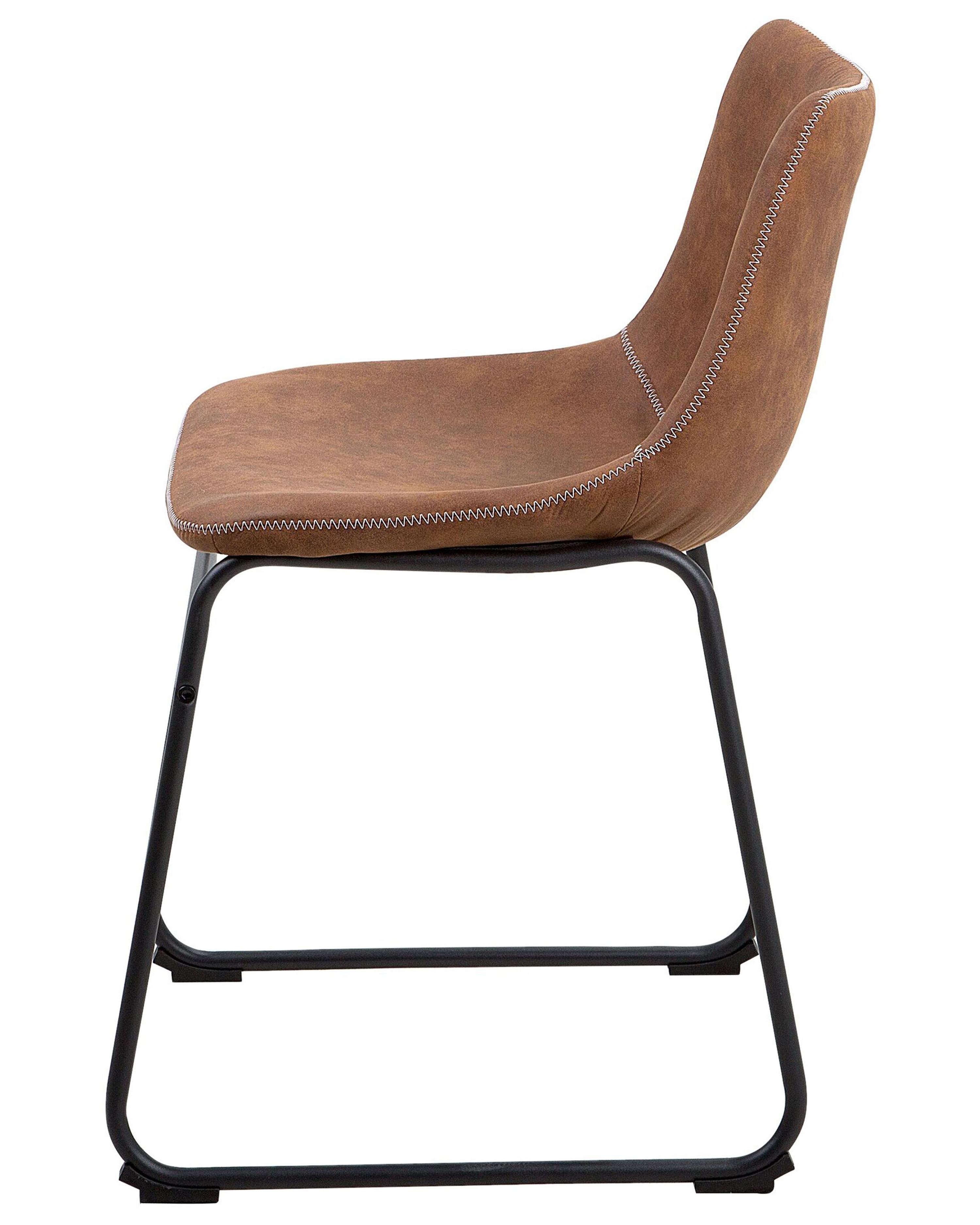 Set van 2 eetkamerstoelen BATAVIA Stof Goudbruin