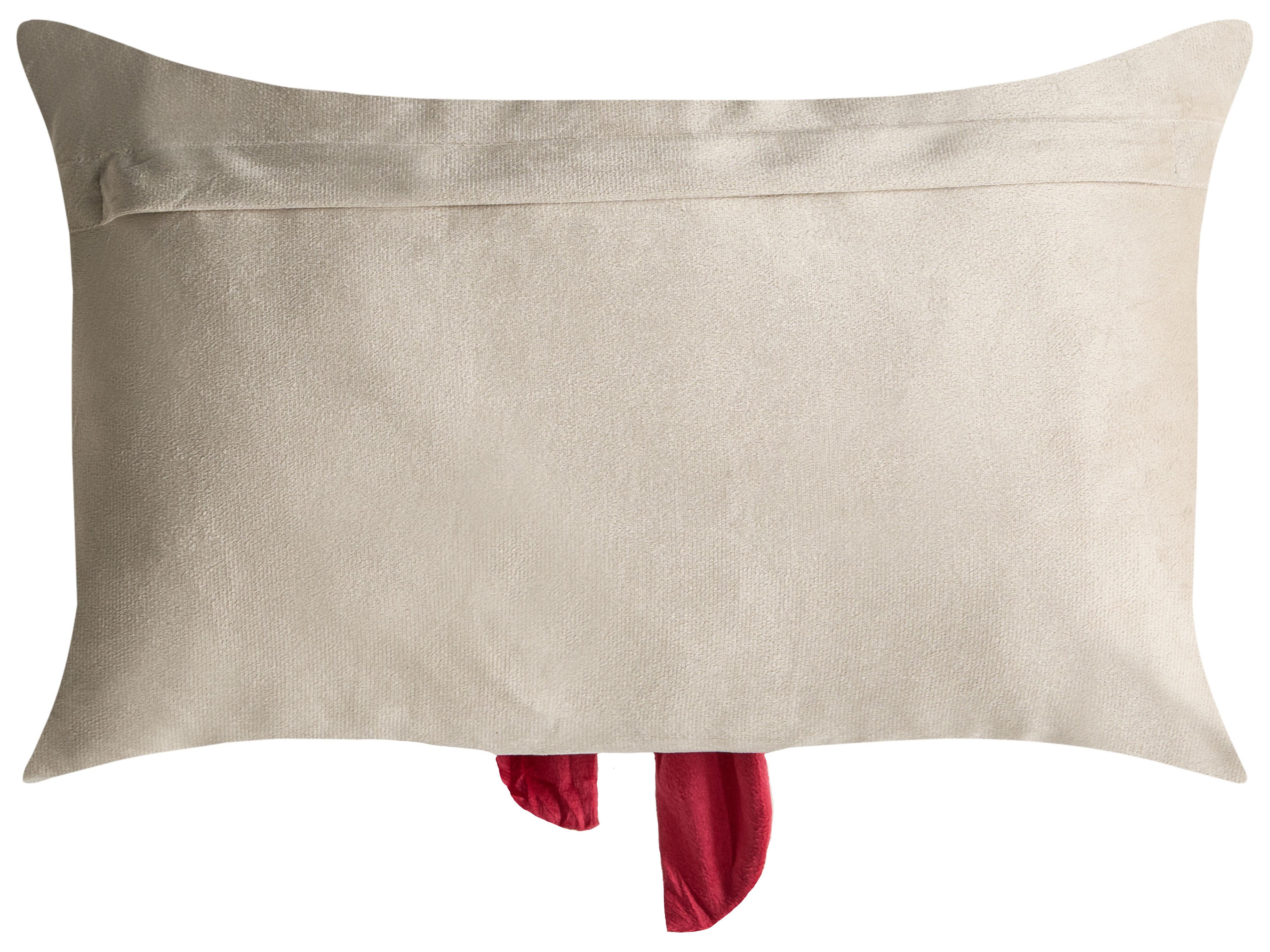 Set van 2 sierkussens BELLE Fluweel 50 x 30 cm Taupe kerstmotief