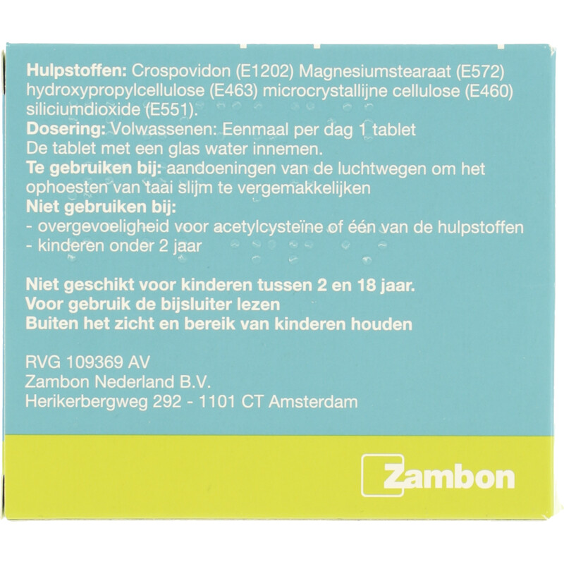 Fluimucil 600mg tabletten