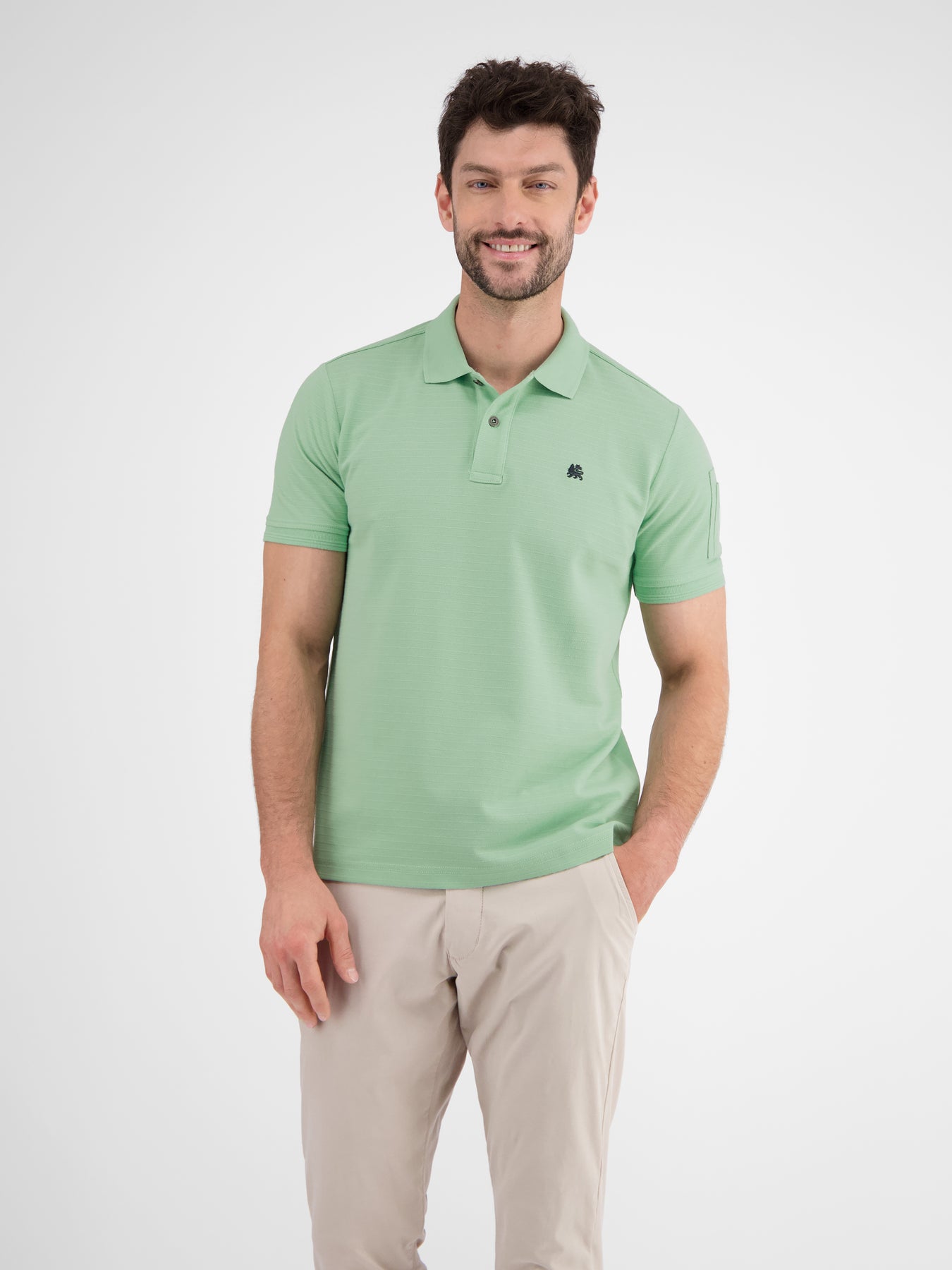 Herren Poloshirt, tonal gestreift