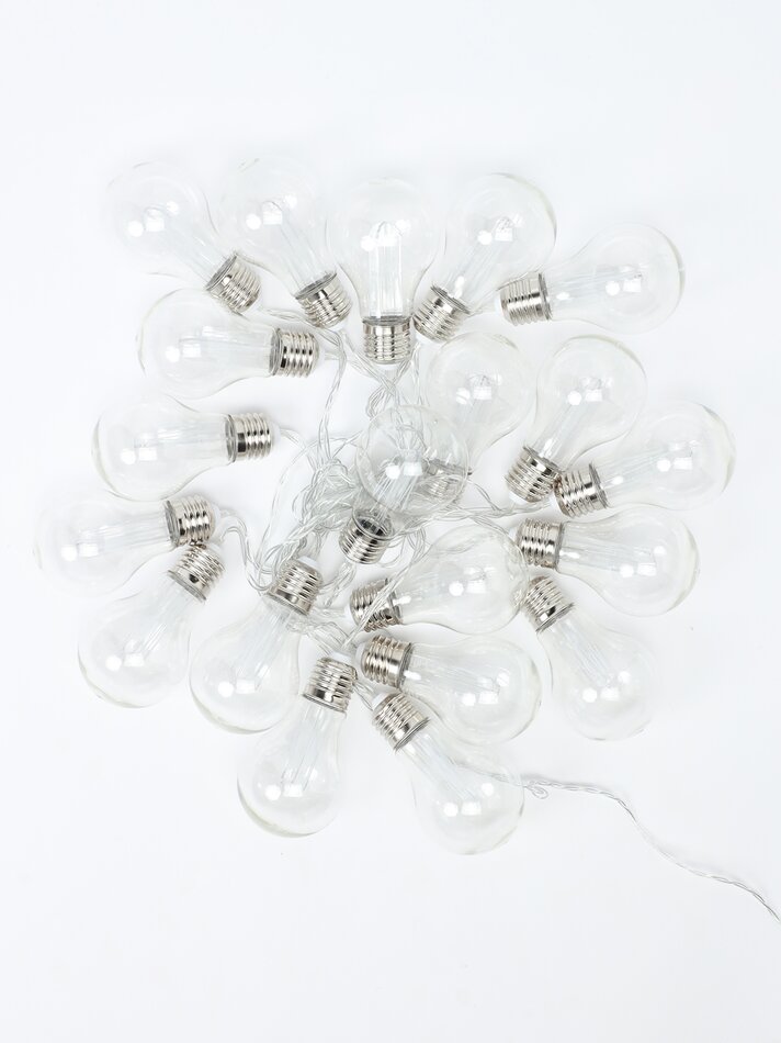 Cordão de luzes solares com 20 LEDs - Branco