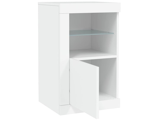 VIDAXL - Armoire de rangement Armoires latérales éclairage led 2 pcs blanc bois d'ingénier...