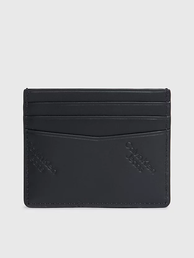 Porta-cartões de couro com logotipo