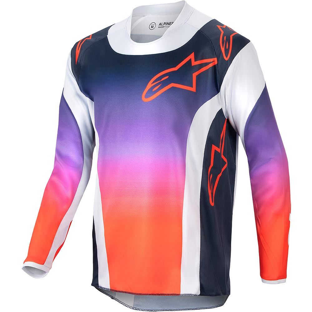 Alpinestars - Maillot enfant Youth Racer Hoen Gris Clair / Noir / Violet / Orange