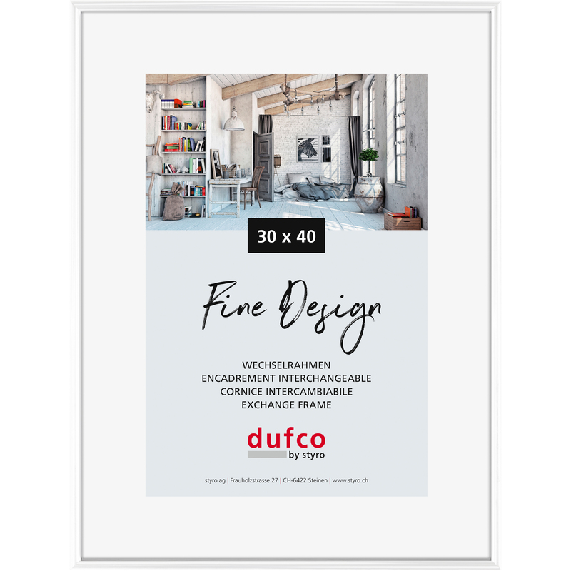 Dufco Bilderrahmen Fine Design, 30 x 40 cm, weiss