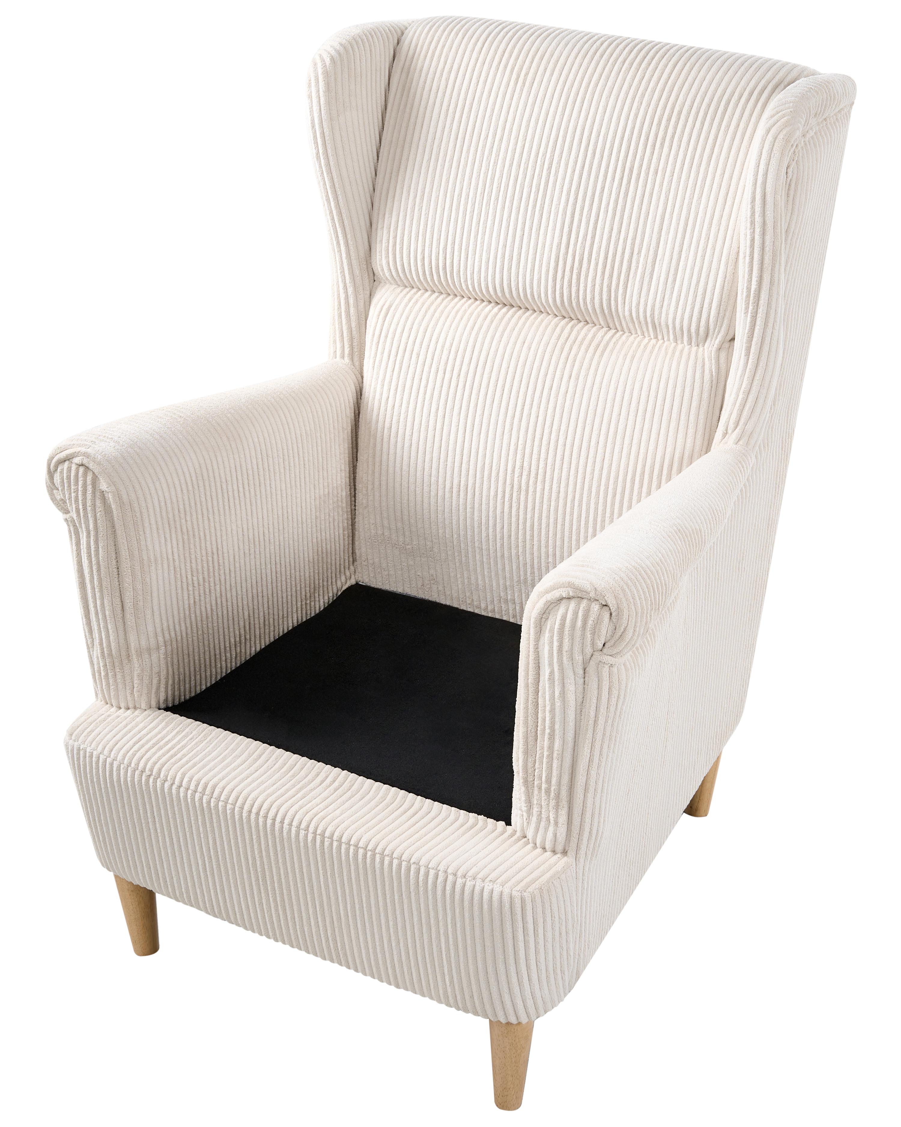 Oorfauteuil ABSON Corduroy Lichtbeige