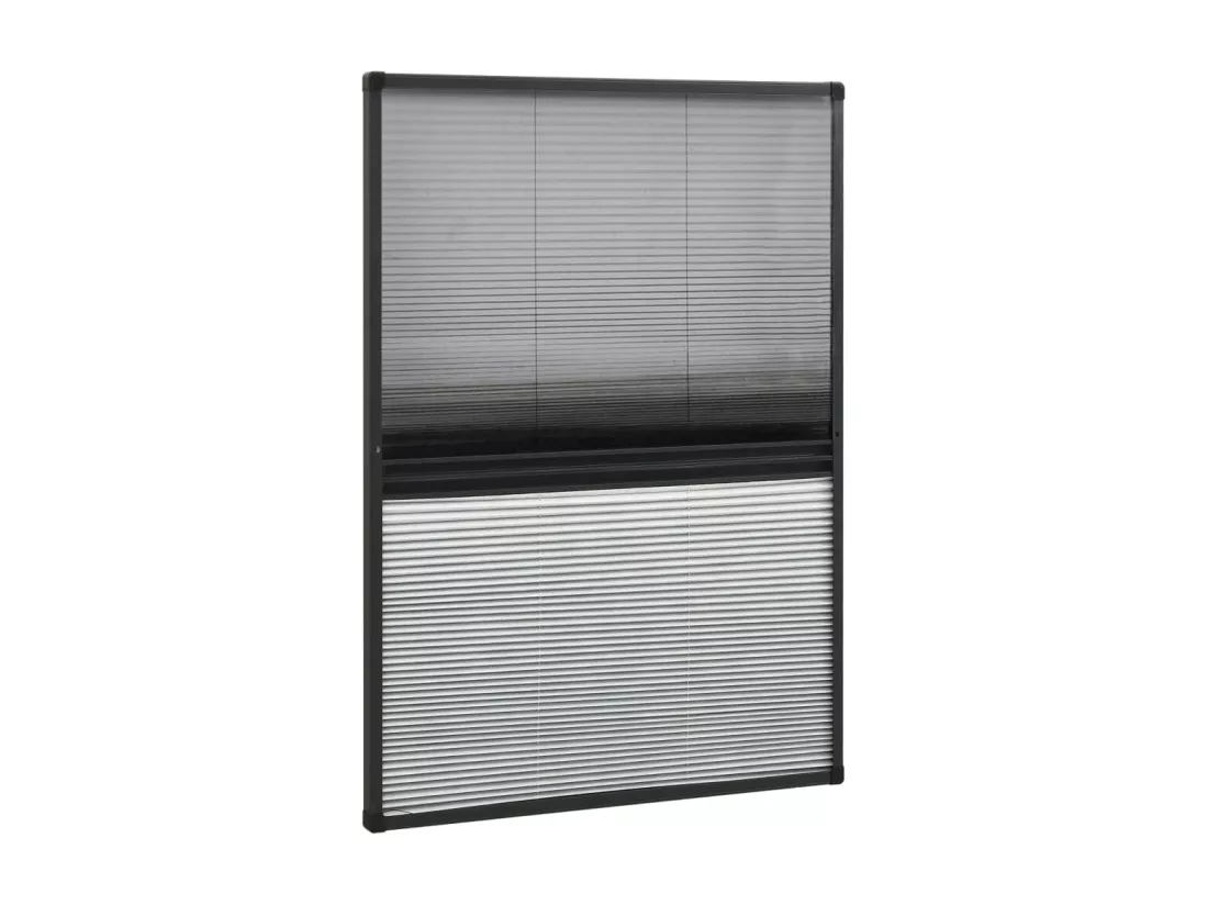 Moustiquaire plissée pour fenêtre Aluminium 80x120 cm