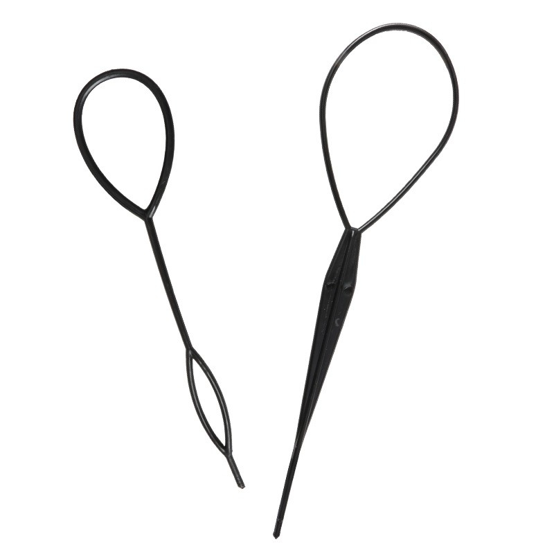 (2er Set) Haar Ponytail Twister Pferdeschwanz Frisur Styling Hilfe - Schwarz