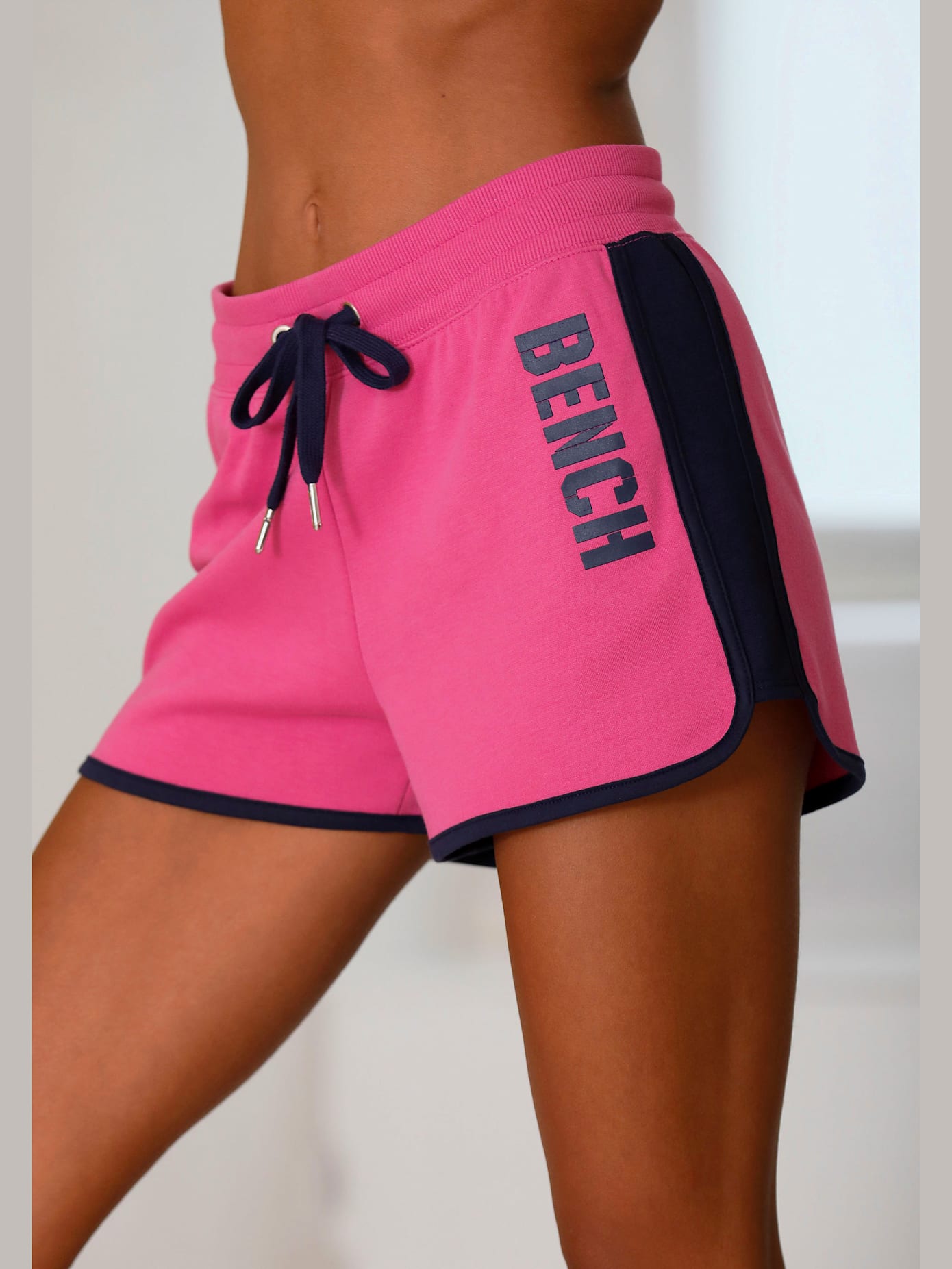 Short en matière sweat short décontracté, ceinture à coulisse élastique