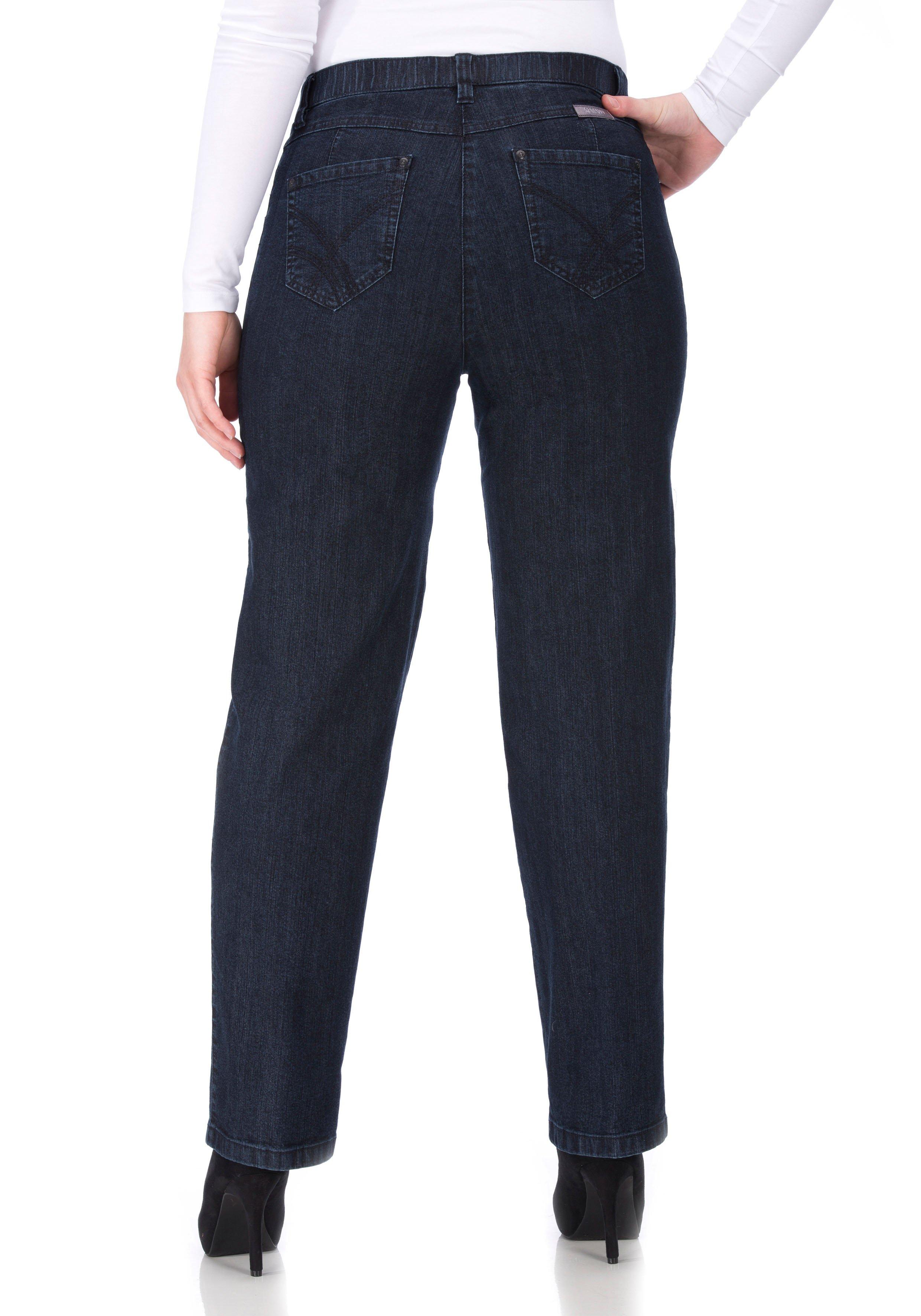 Gerade Stretch-Jeans, bei sehr kräftigen Beinen