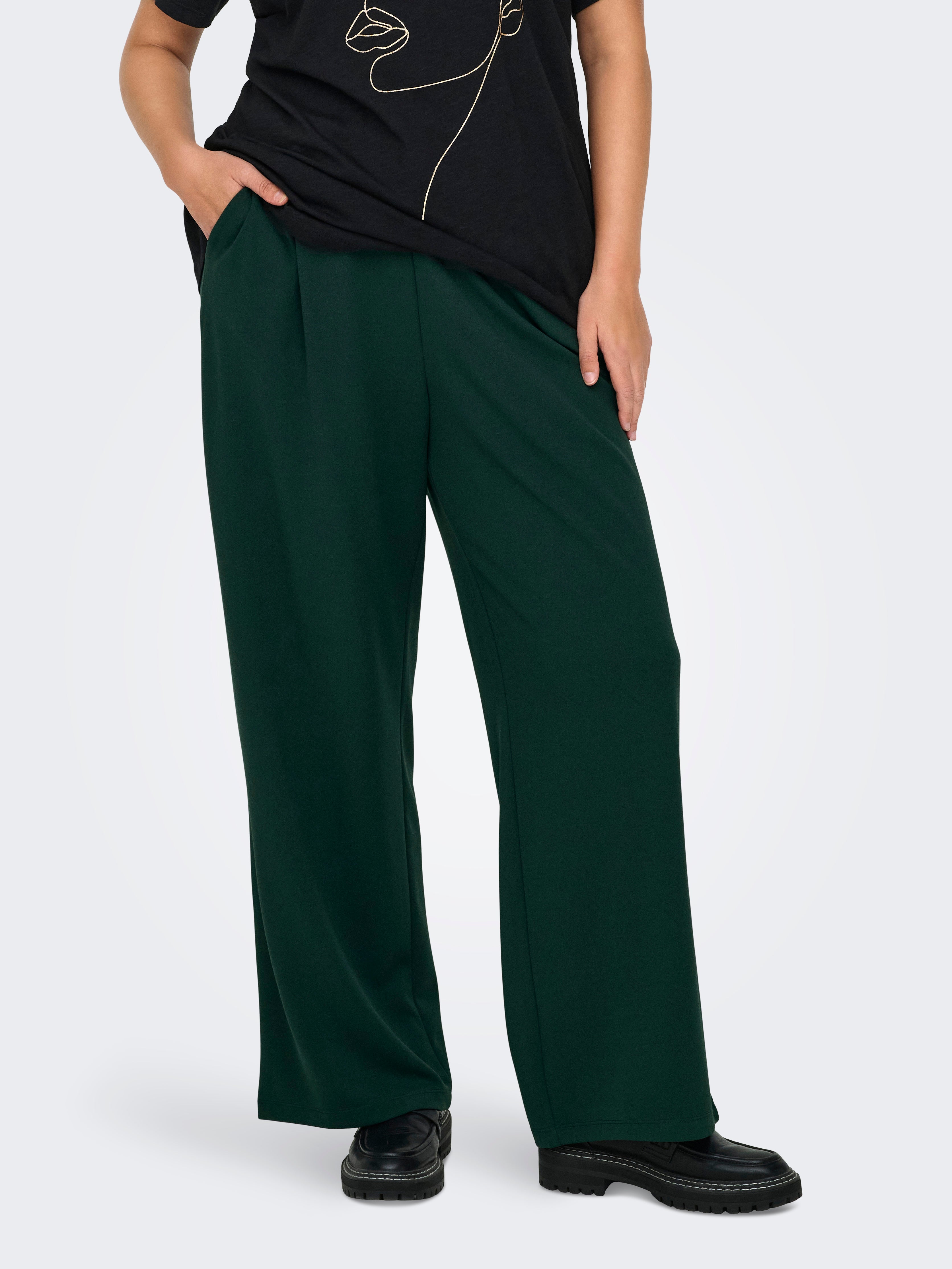 CARSANIA Normal geschnitten Hose mit weitem Beinschnitt Scarab