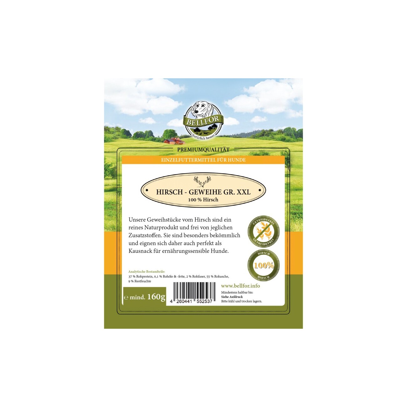 Bellfor Hundesnack - Hirsch-Geweihe XXL - 160g