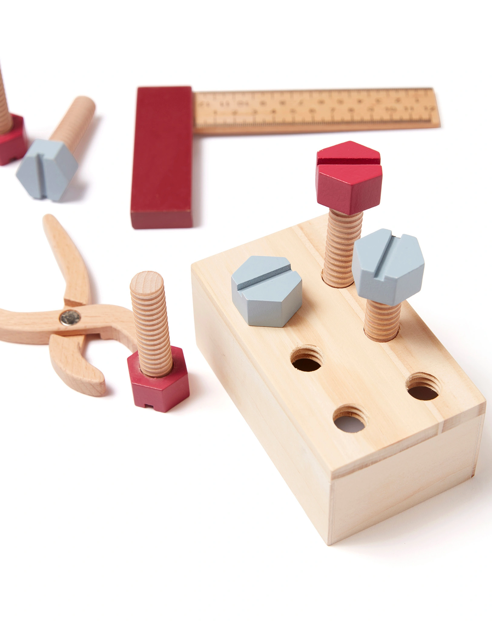 Holz-Werkzeugkoffer CRAFTSKIDS 12-teilig in bunt