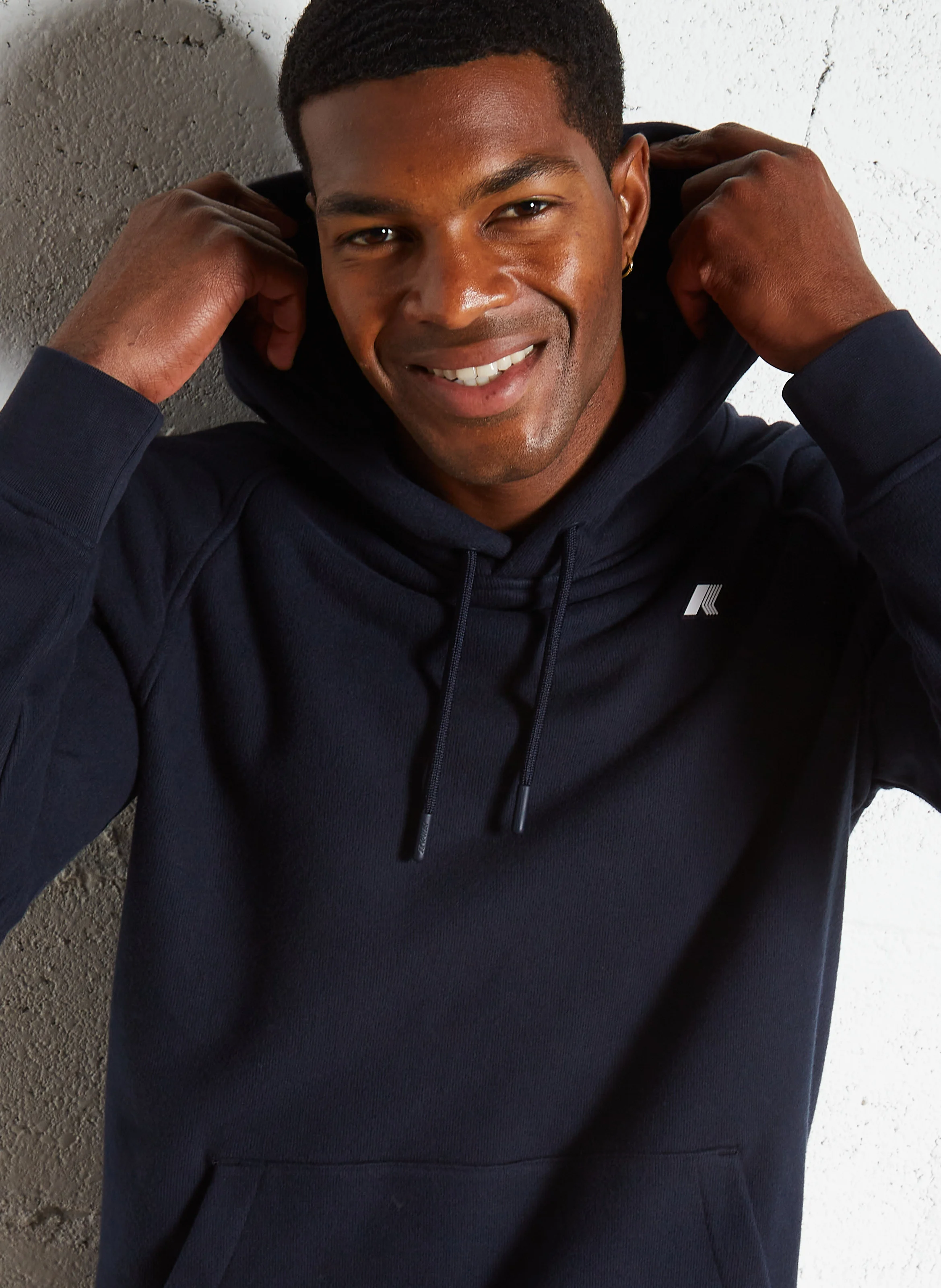 ALBAN HEAVY FLEECE - Sweat à capuche en coton mélangé | Bleu