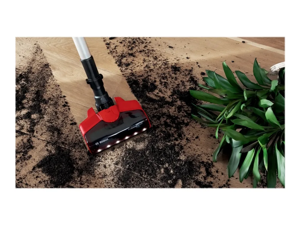 Bosch Unlimited 7 BCS711PET ProAnimal - Støvsuger - pind/håndholdt (2-i-1) - uden pose - ledningsfri - rød - 1 batteri