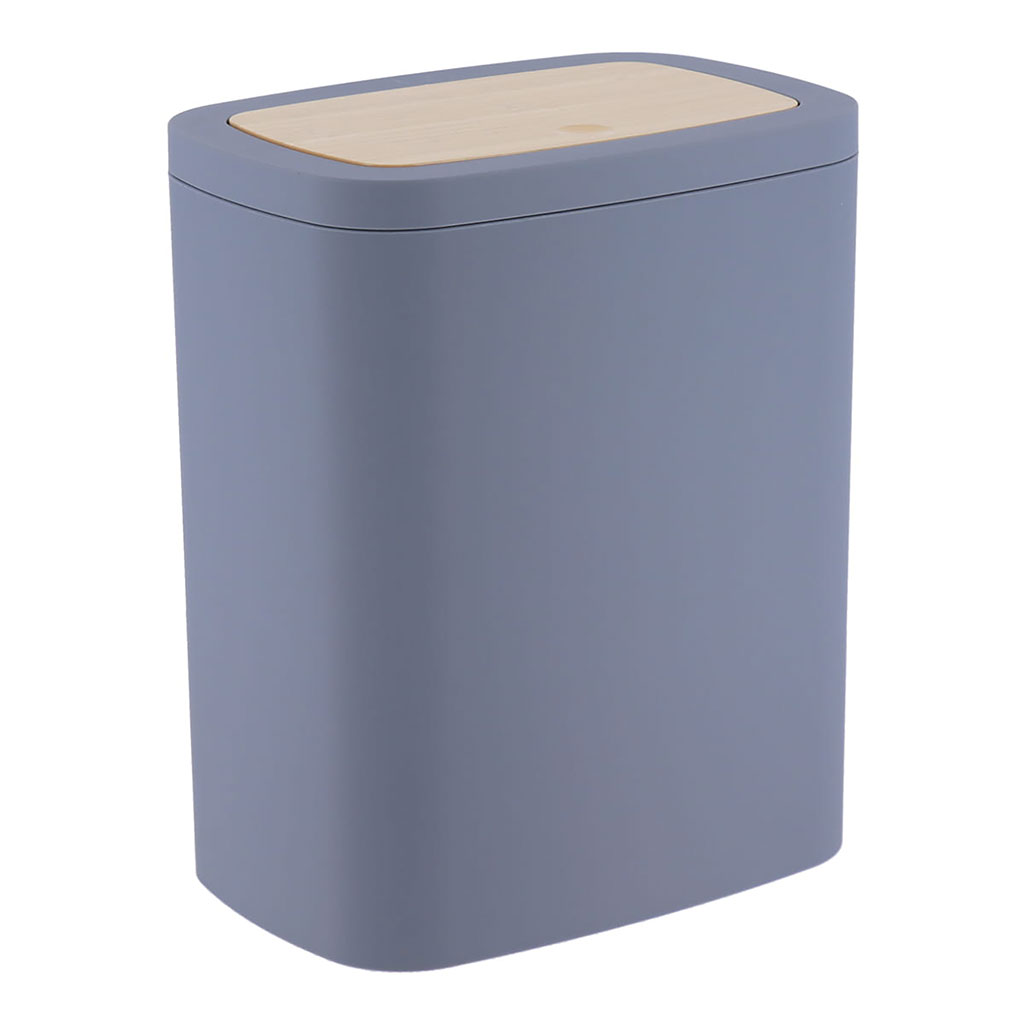 Poubelle rubber façon bambou gris 5L
