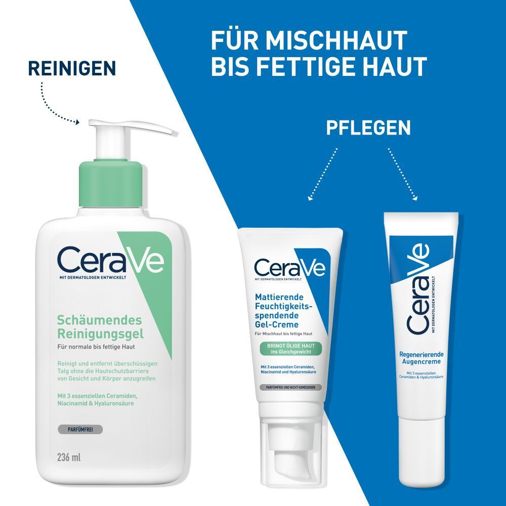 CeraVe Mattierende Feuchtigkeitsspendende Gel-Creme: Spendet Feuchtigkeit und absorbiert überschüssigen Talg bei öliger und fettiger Haut