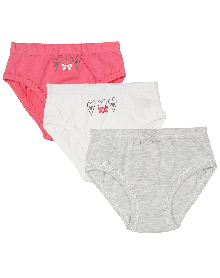 Slip CUTE HORSE 3er-Pack in pink/weiß/grau