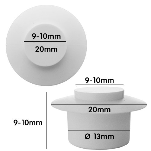 Bouton de pare choc 13mm  Blanc