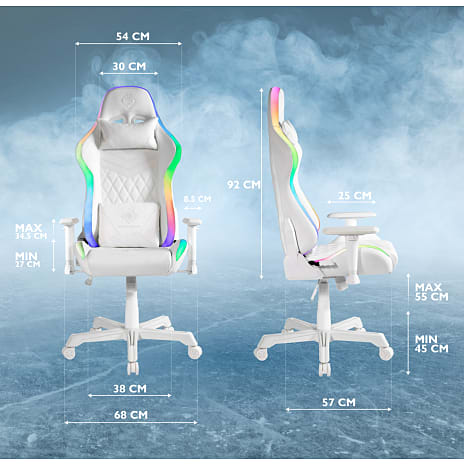 Deltaco RGB gamerstol GAM-080 - hvid
