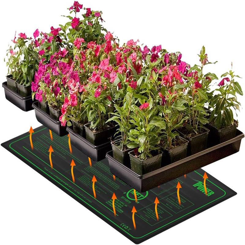 (52x25cm) Pflanzen Anzucht Heizmatte Garten Samen Wärme Unterlage für Gemüse / Früchte / Blumen - Schwarz