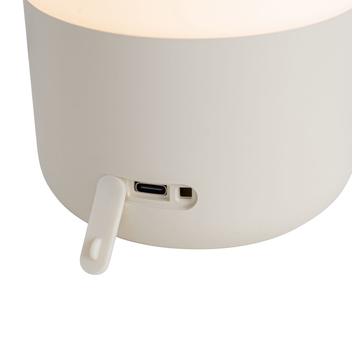 Buiten tafellamp beige met wit incl. LED oplaadbaar IP44 - Haard