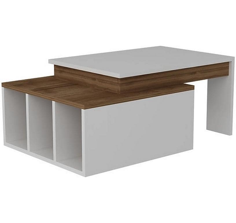 Couchtisch Kolarado 90 x 37.4 x 60 cm, Nature/Weiss<br>Wohnzimmertisch