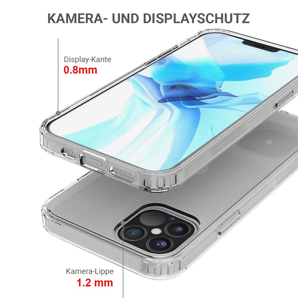 iPhone 12 / iPhone 12 Pro Hybrid Hülle TPU Bumper   Acryl Rückseite Pankow (10692) - Transparent