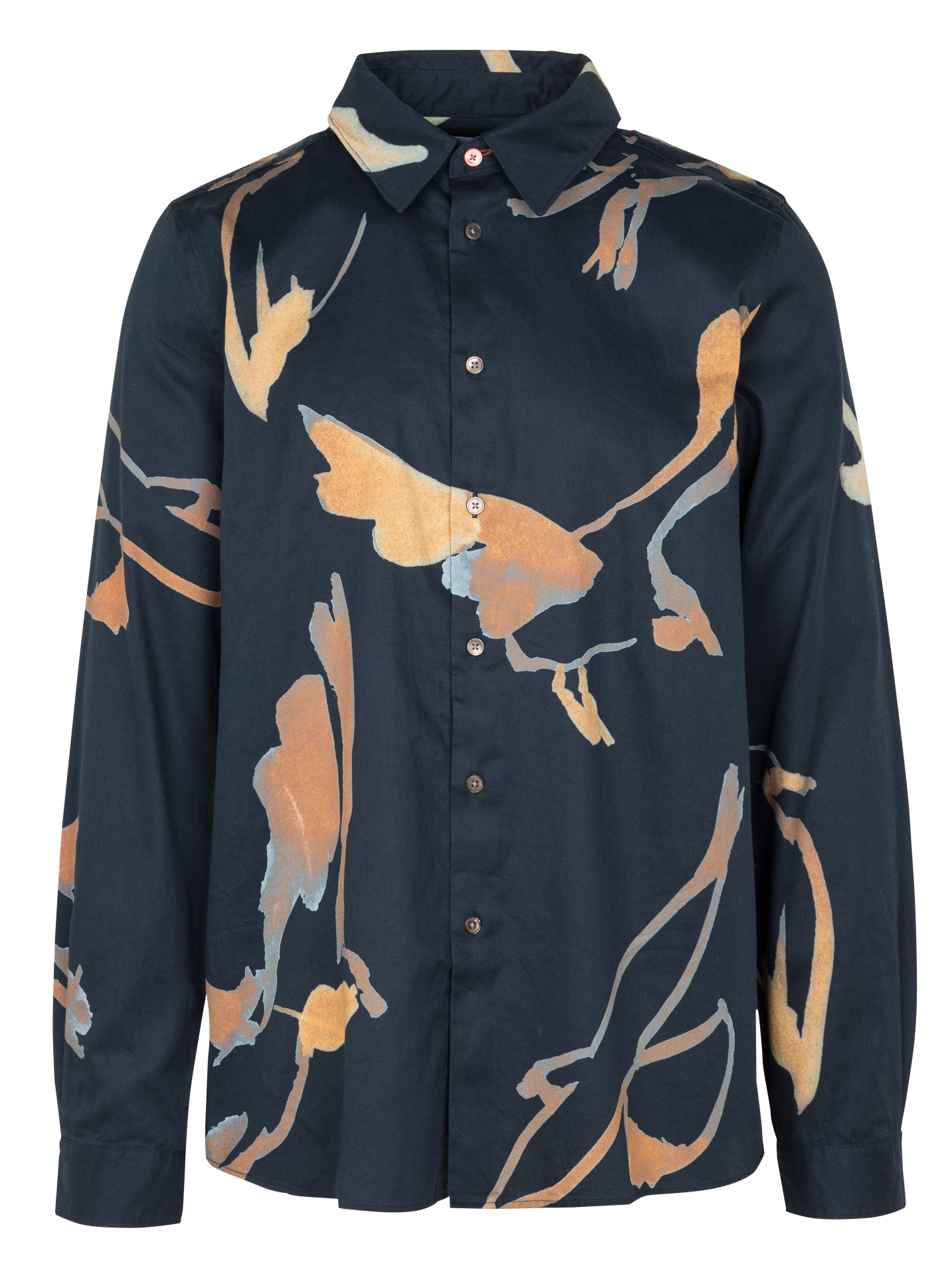 Chemise col classique regular-fit imprimé en coton| Bleu