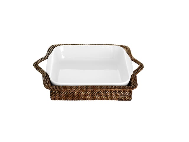Pillivuyt Kurv kvadrat 17 x 17 cm Lys/Mørk brun