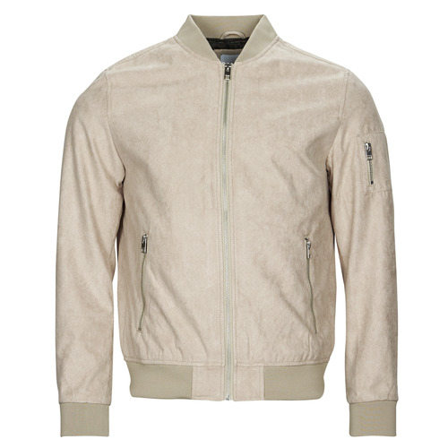 Jack & Jones - JJEROCKY FAUX SUEDE BOMBER Beige
