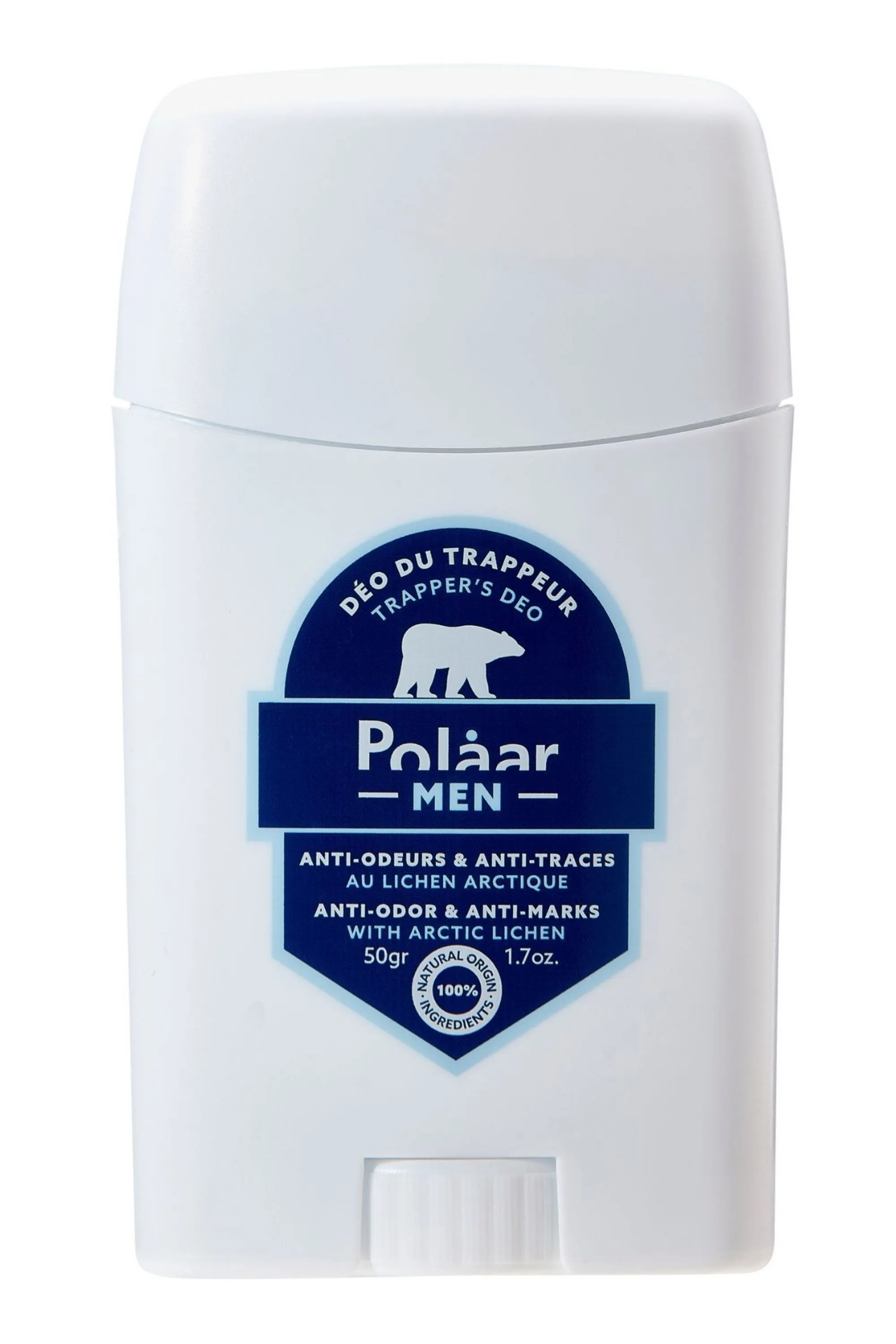 Polaar Déodorant du Trappeur anti-odeurs & anti-traces au Lichen Arctique-50 g