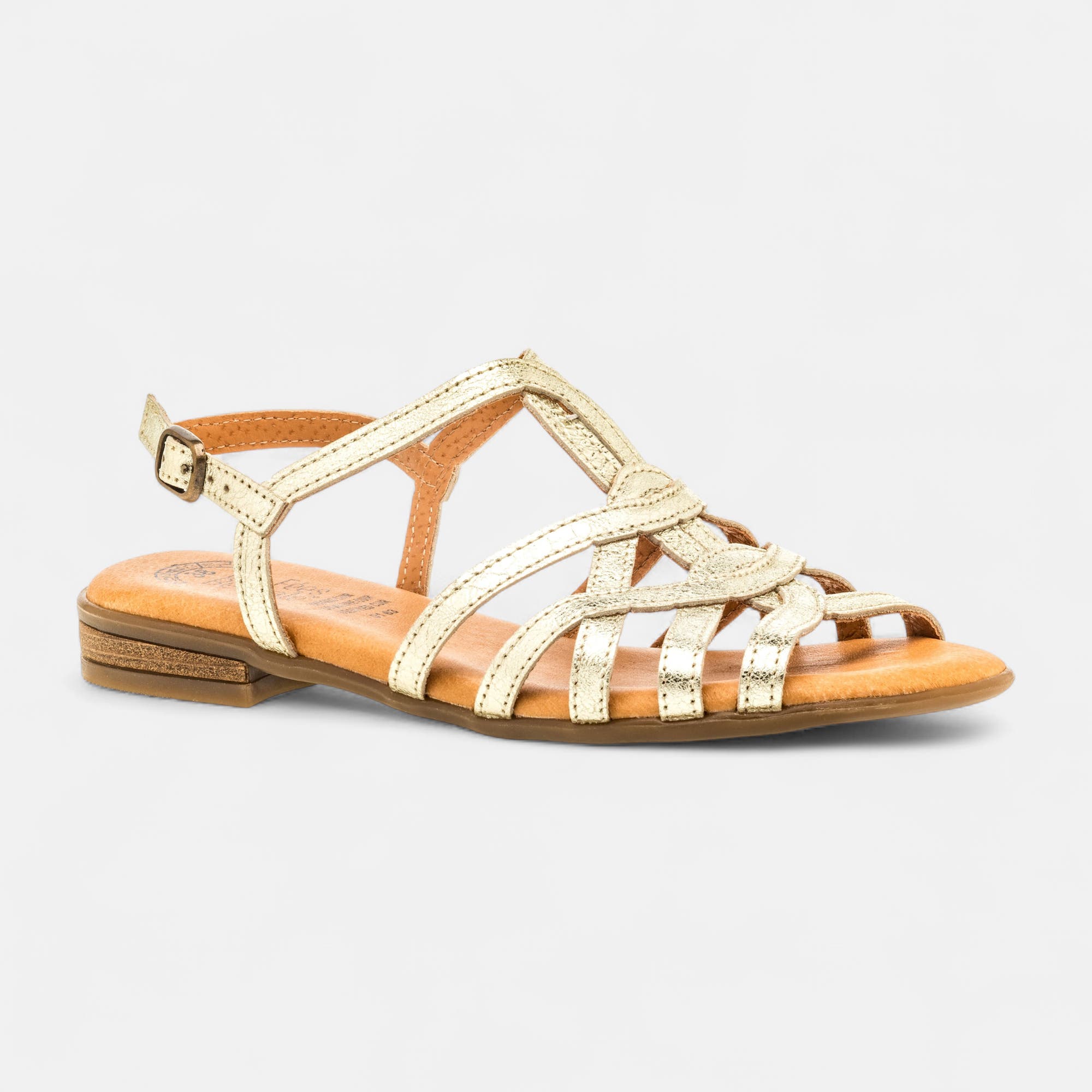 Nu-pieds Femme en cuir or