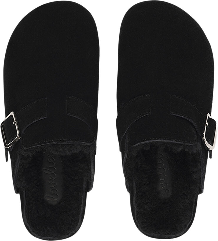 Lovelies NESSO - SKIN MULES WITH ADJUSTABLE BUCKET Black