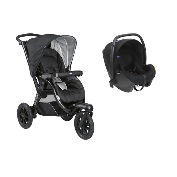Poussette Duo Activ3 Jet Black + Siège -auto KORY I-size - CHICCO