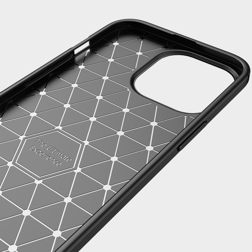 iPhone 14 Pro Max Gummi Case Schutzhülle Carbon Look - Schwarz