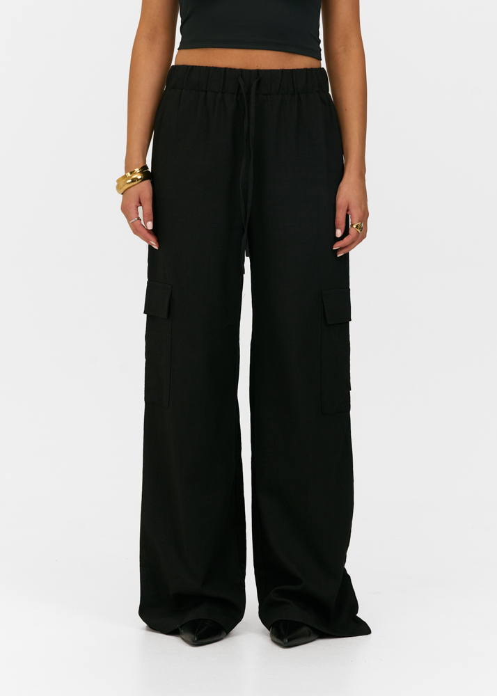 Luna cargo broek zwart