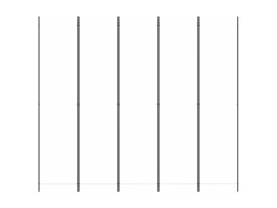 Cloison de séparation 5 panneaux Blanc 250x220 cm Tissu