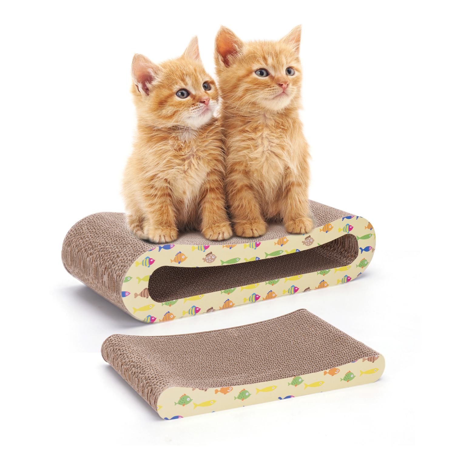 Arranhador de papelão 2 em 1 Nobleza para gatos com catnip, arranhador de papelão ondulado, arranhador para móveis, disponível em ambos os tamanhos.