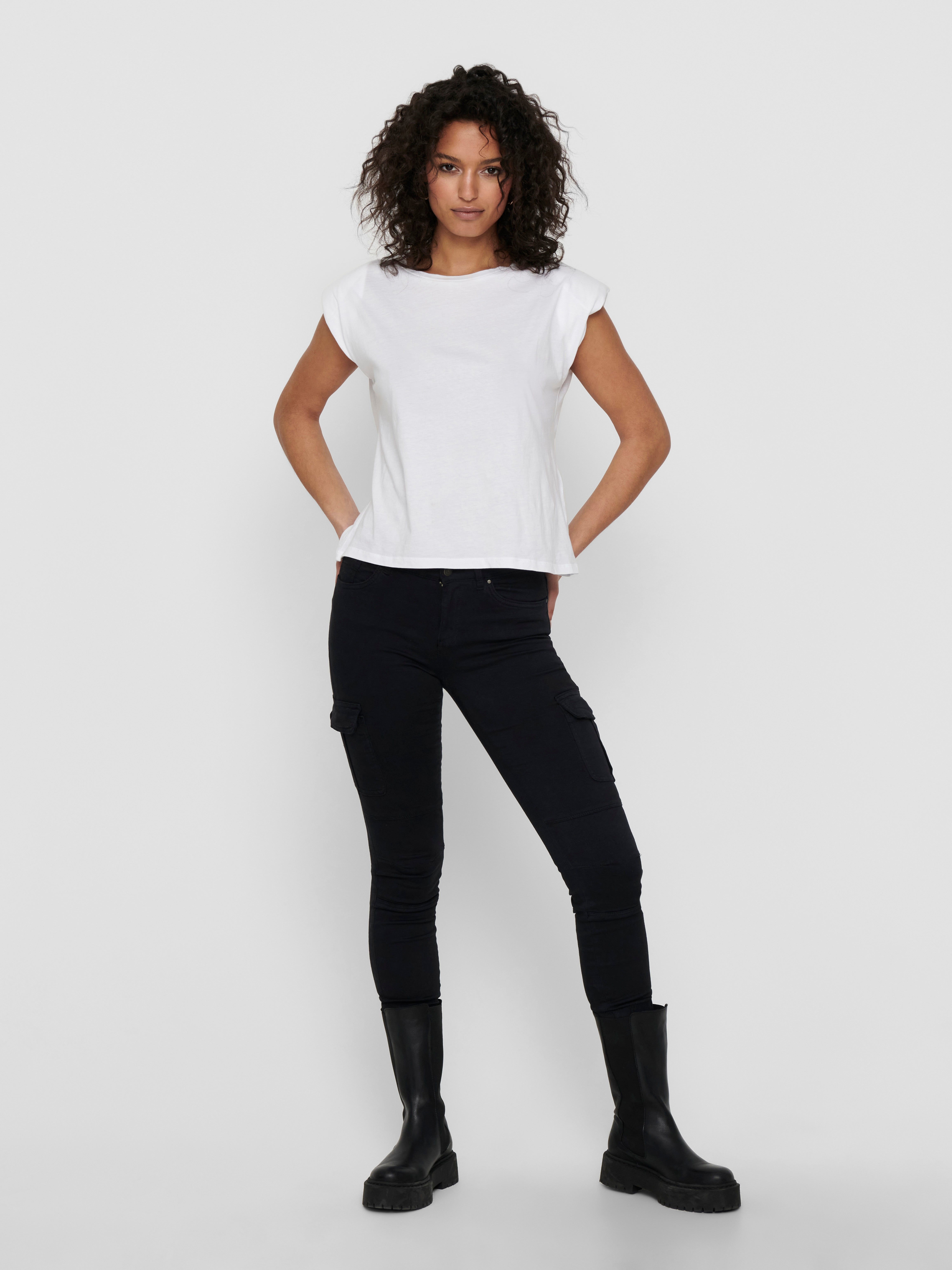 ONLMISSOURI Mittlere Taille Slim Fit Cargo-Hose Black