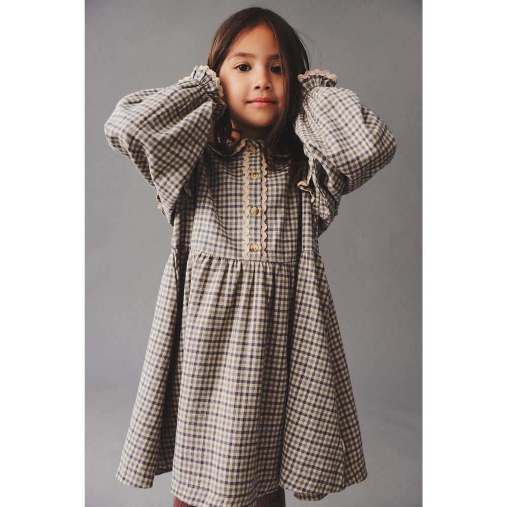 Køb Wheat Blue Check Kjole L/S Alissa