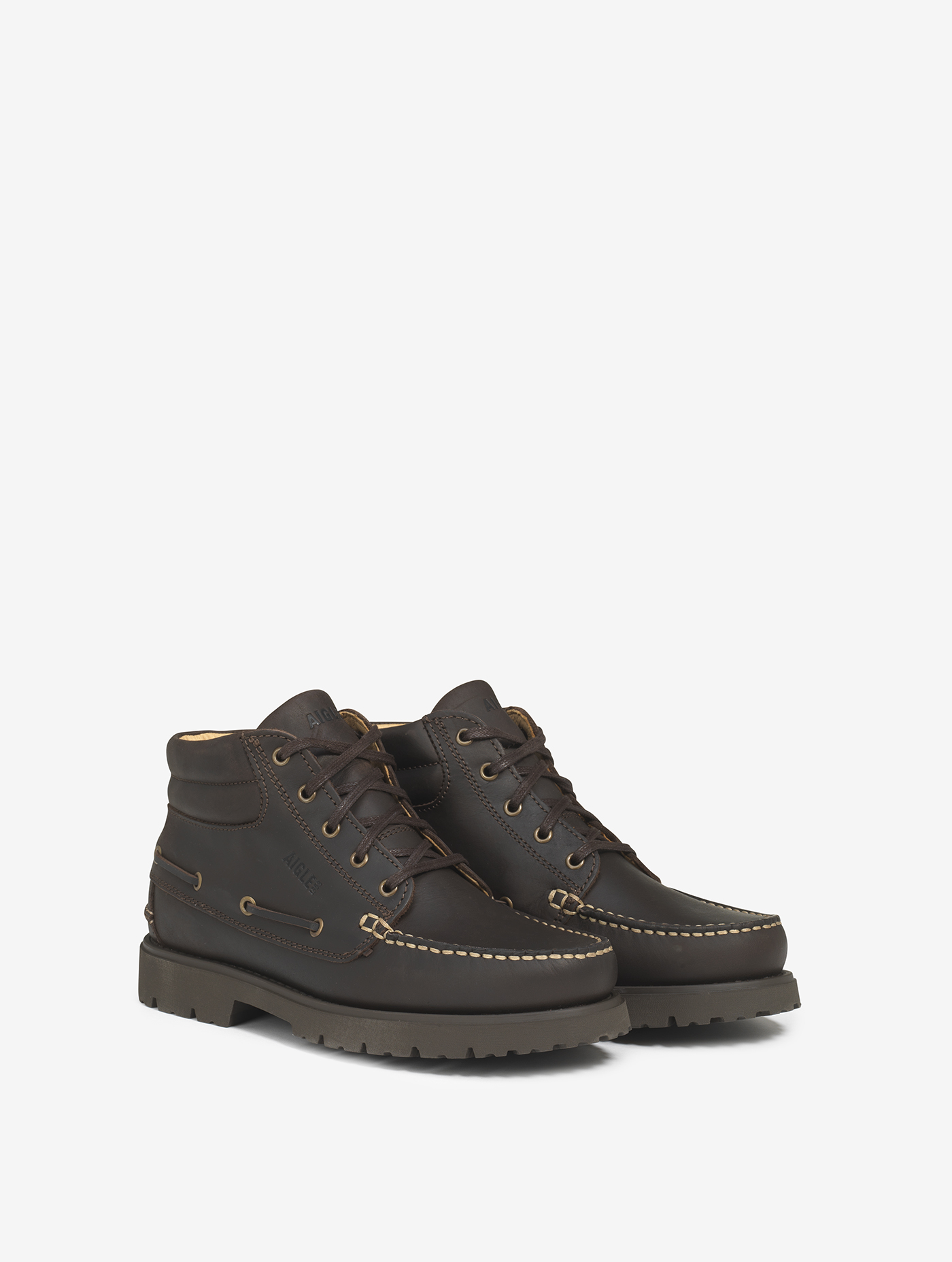 L'indémodable mocassin cranté à lacets, version mid MARRON/FONCE