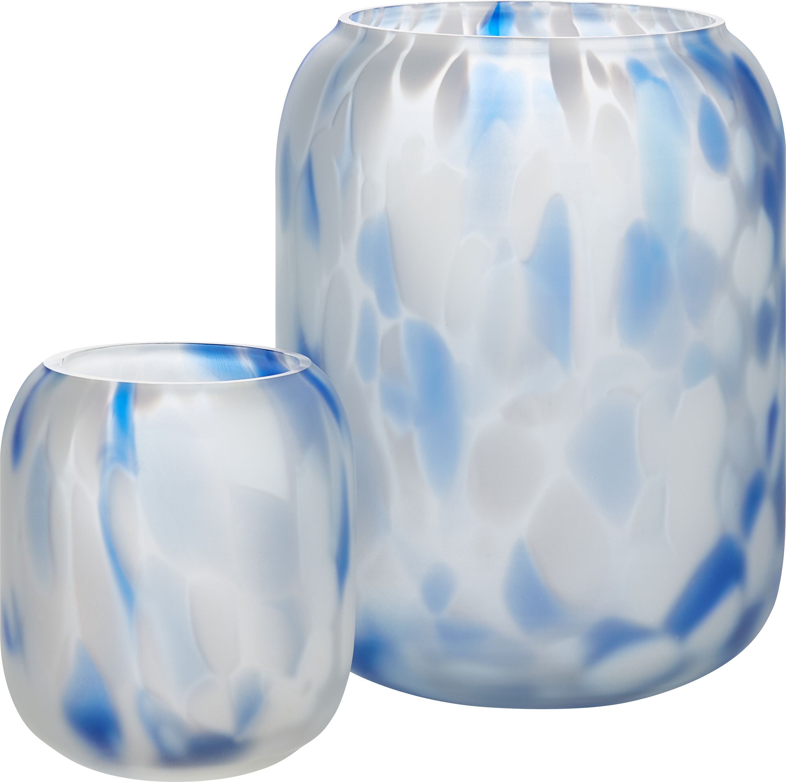 GINA Vase Flecken blau H19cm - Blau / H: 19.0 cm