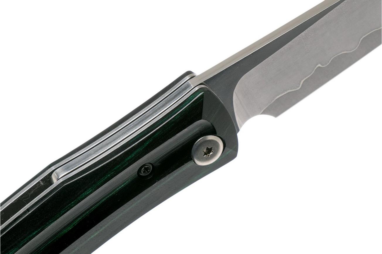 Mcusta MC-193C Friction Folder, Black-Green Wood, herenmes