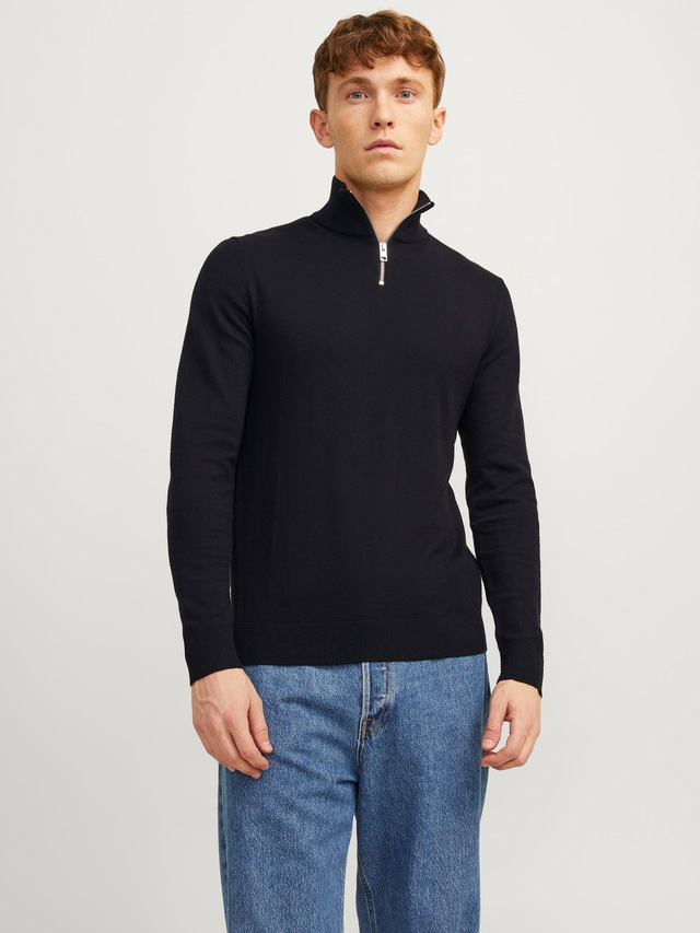 Jack & Jones Strickpullover »EMIL KNIT HALF ZIP«, mit kurzem Reissverschluss im Troyer-Look