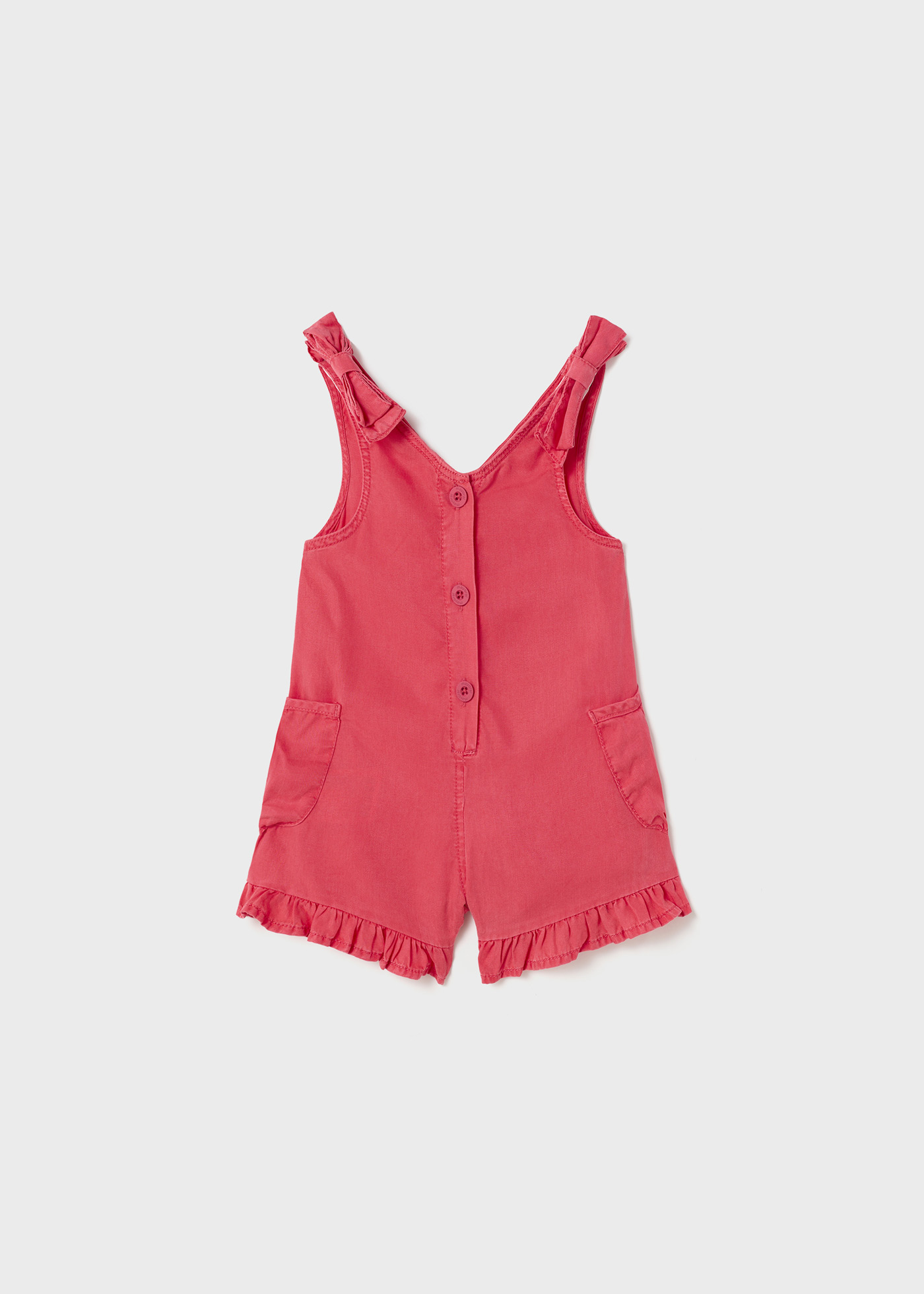 Macacão curto e fluido em TENCEL™ Lyocell para bebê