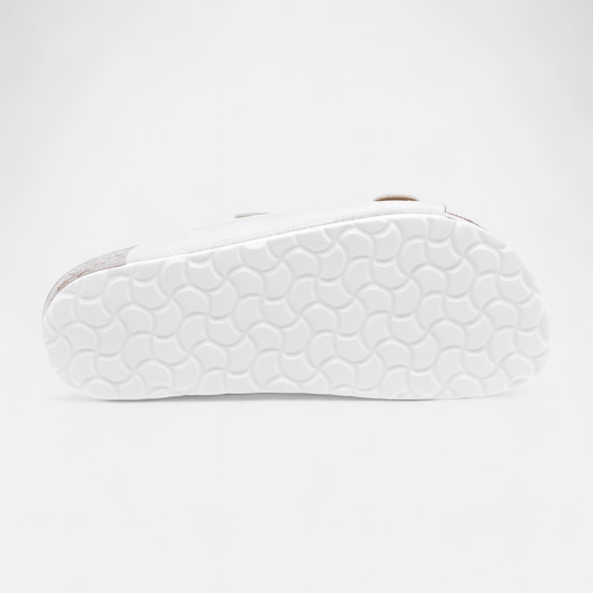 Mules semelle liège Femme en cuir blanc