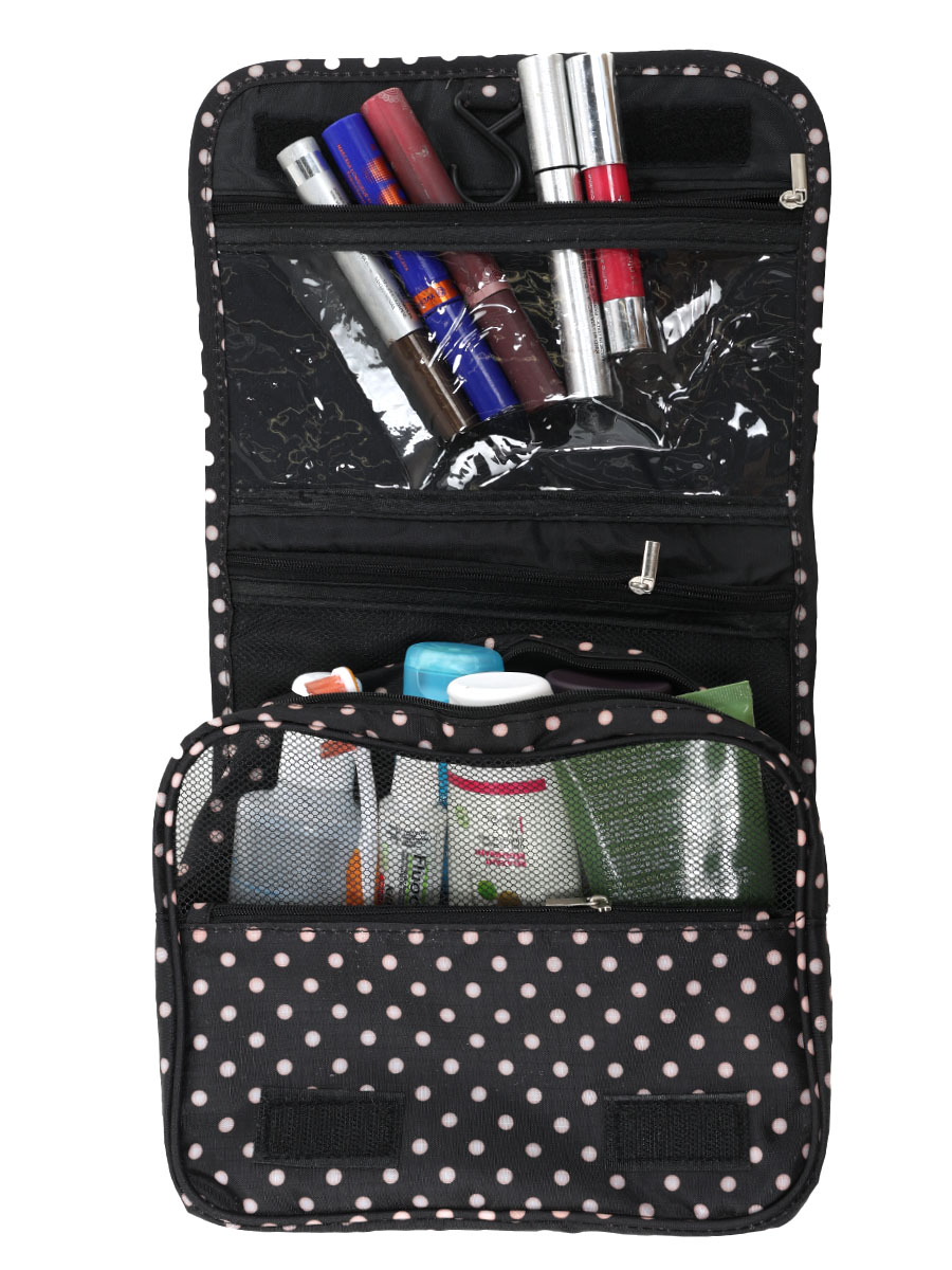 Trousse de toilette Periea Amelia Black with White Polka Dots