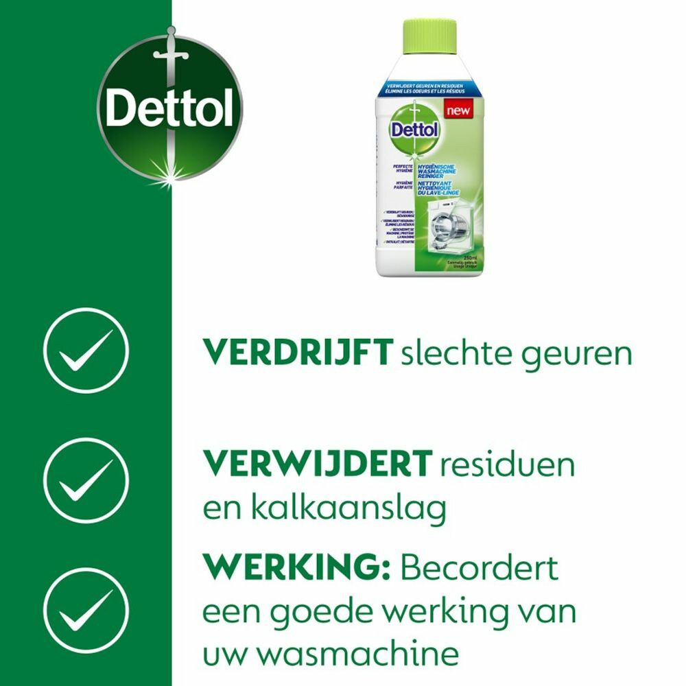 Dettol Wasmachine Reiniger Hygiënisch250 ml