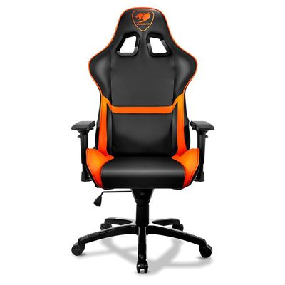 Fauteuil gamer ARMOR - accoudoirs réglables - Noir et orange